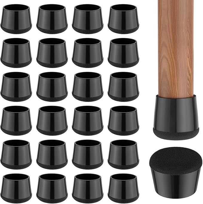24 PCS Silicone & Felt Chair Leg Floor Protectors by Yomanta