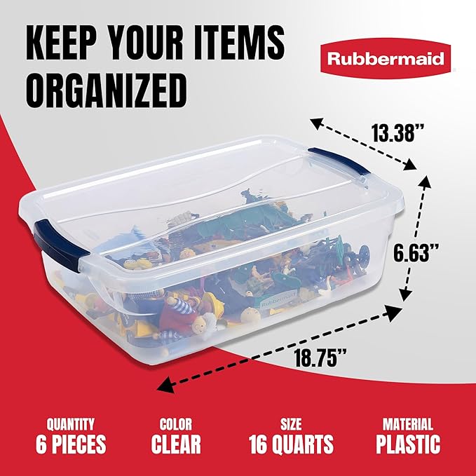 Rubbermaid Cleverstore 16 Qt Clear Storage Bins - Image 4
