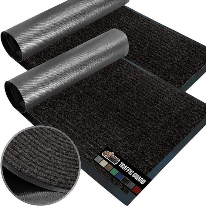 GORILLA GRIP Traffic Guard Door Mat, 2 Pack, Heavy Duty Waterproof Doormat by GorillaGrip
