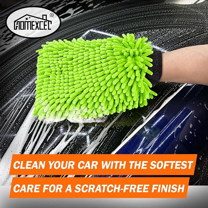 HOMEXCEL Car Wash Mitt, 2PK Chenille Microfiber Wash Mitt, Scratch-Free & - Image 2