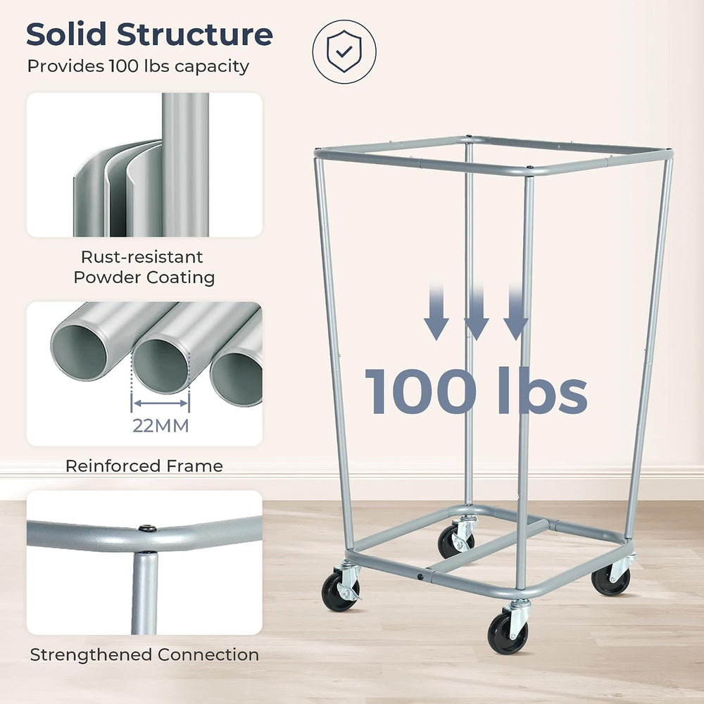STO STO Laundry Hamper with Wheels, 160L Rolling Laundry Sorter Cart with Hea...
