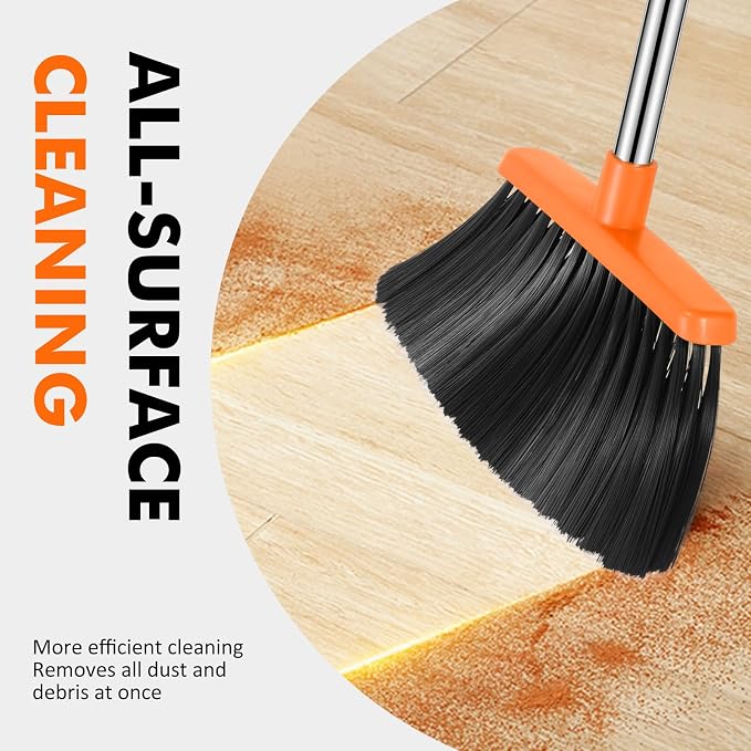 NACENA Heavy Duty Broom, 55 Inch Long Handle Outdoor Large Angle Brooms - Image 6