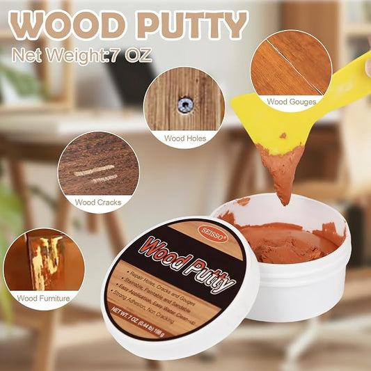 SEISSO Wood Putty, Mahogany Wood Filler Paintable, Wood Putty Outdoor Waterproof - Image 2