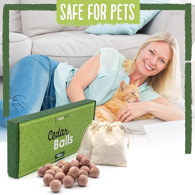 ecoKiwi Cedar Balls for Clothes Storage 40 Pack - Image 4