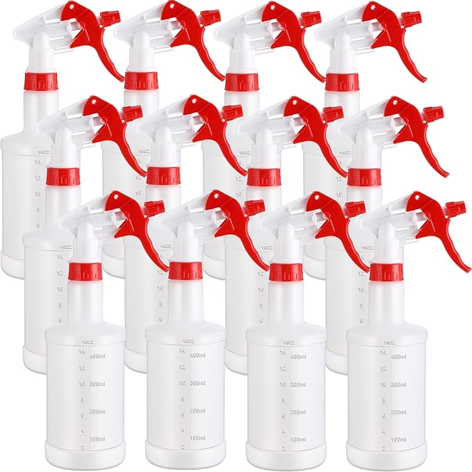 Eccliy 12 Pcs 16 Oz Plastic Spray Bottle, Adjustable Empty Reusable Sprayer by Eccliy