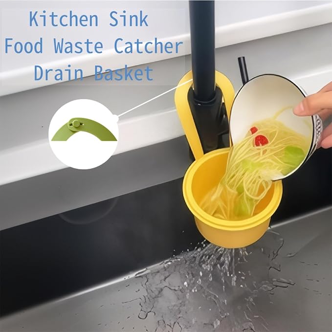 Faucet Hanging Strainer Kitchen Sink Food Waste Catcher Drain Basket, Plastic - Image 4