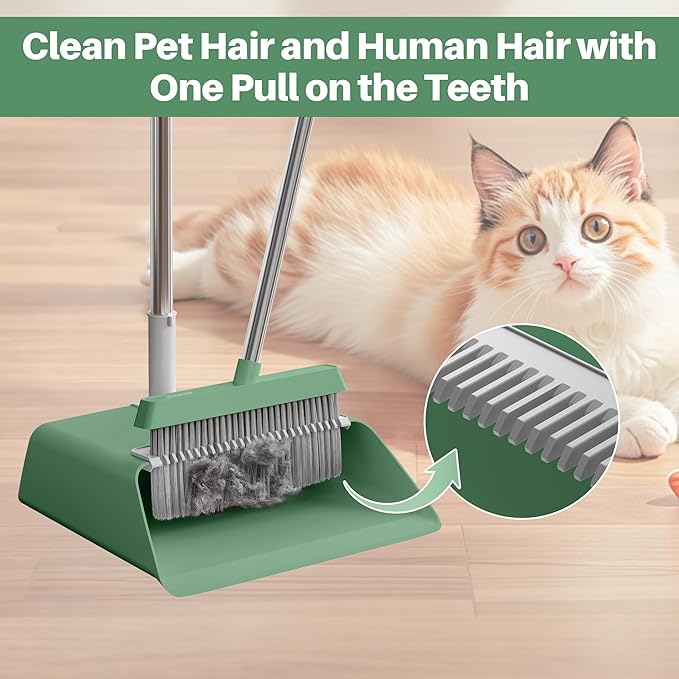 JOYMOOP Dark Teal Green Broom and Dustpan Set - Image 7