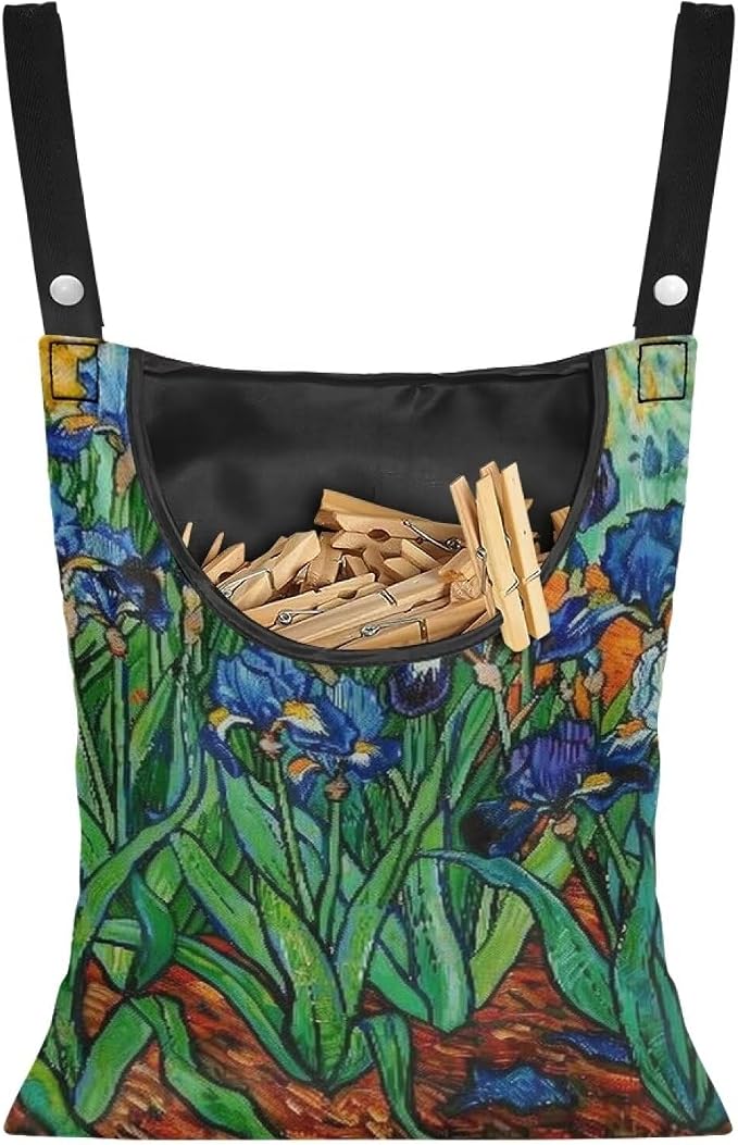 Floral Print Clothespin Organizer Bag Fashion Clothespin Storage Organizer by CREAMIC