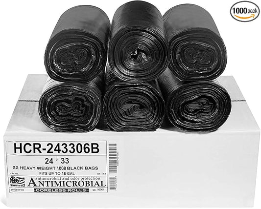 Aluf Plastics High Density Trash Bags, 16 Gallon, 6 Micron, by AlufPlastics