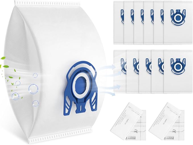 12 Pack 3D Airclean GN Vacuum Bags Compatible by LINNIW