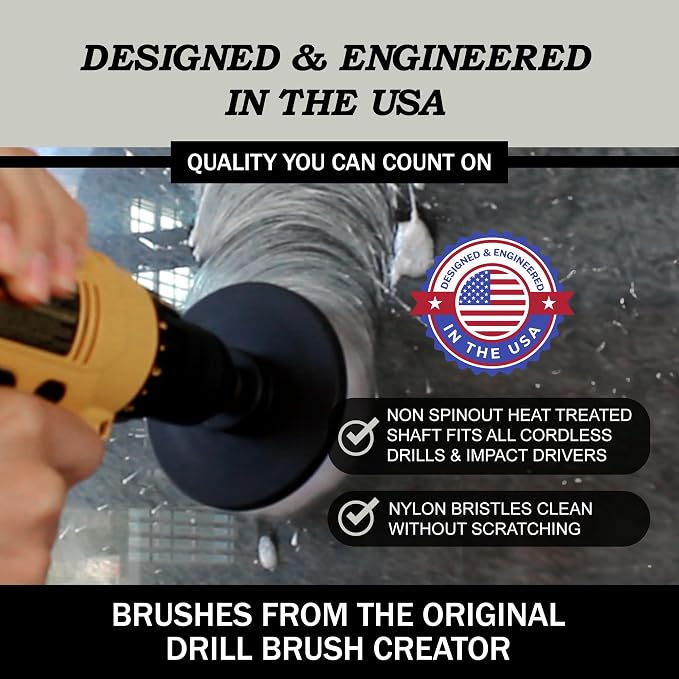 Drillbrush Car Detailing Kit | Drill Brush Set – Soft Bristle Power Scrubber - Image 5