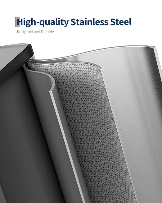 GarveeHome 2 x 8 gal Stainless Steel Double Trash Can - Image 3