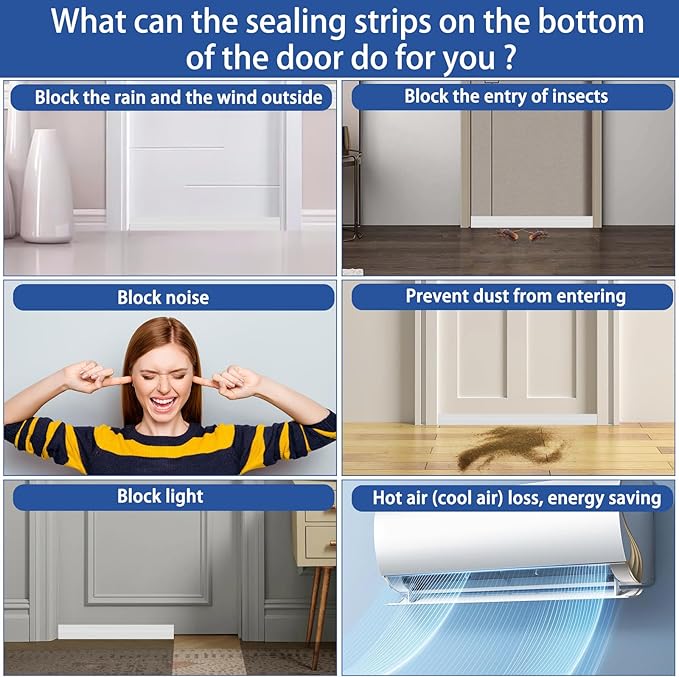 Under Door Draft Stopper, Self-Adhesive Door Sweep - Image 6
