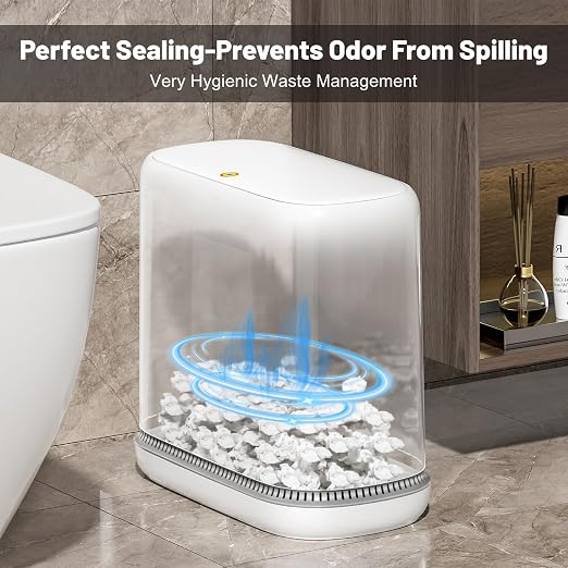 MOPALL Bathroom Trash Can, 3.3 Gallon Slim Garbage Can - Image 4
