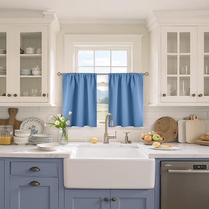 BGment Denim Blue Blackout Curtains 36 Inches Long - Image 2