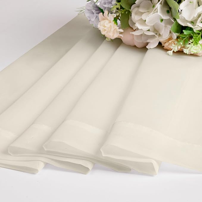 Chyhomenyc Cream Sheer Curtains 84 Inches Long 2 Panels Set- Light Filtering - Image 3