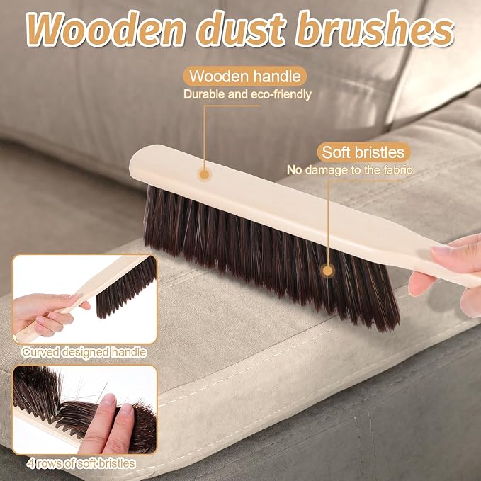 8 Pieces Woooden Dust Brush Hand Broom Bulk Bench Brush - Image 3