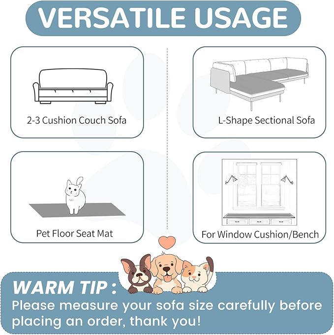OTOB Couch Cover for Dogs Washable, Non Slip Funny Pet Couch Covers Sofa - Image 6