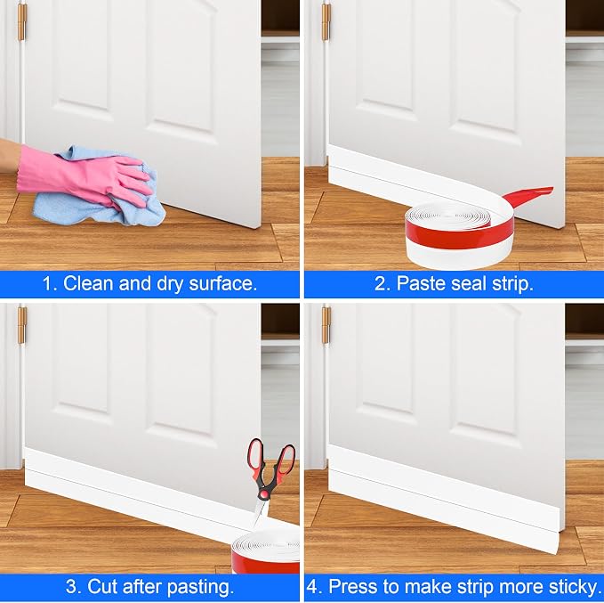 ToLanbbt Weather Stripping Silicone Door Seal Strip 1 in x 20 ft Door Draft - Image 6