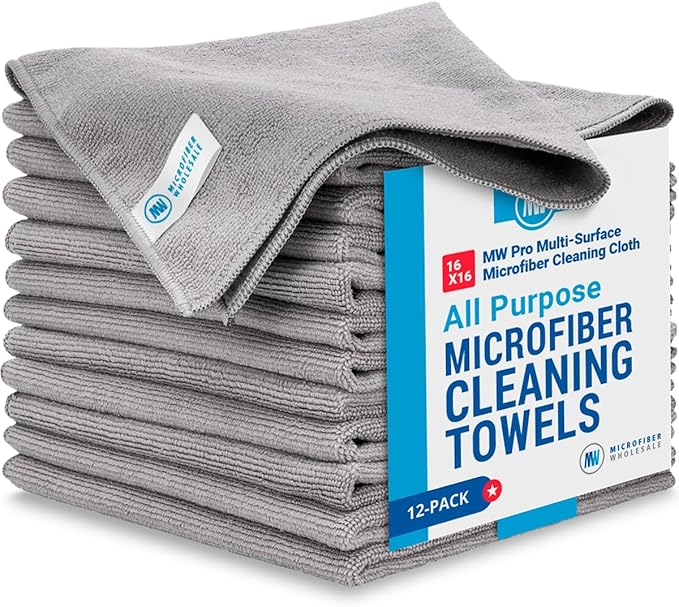 MW Pro Microfiber Cleaning Cloths | Size 16" x 16"| All Purpose Microfiber by MicrofiberWholesale