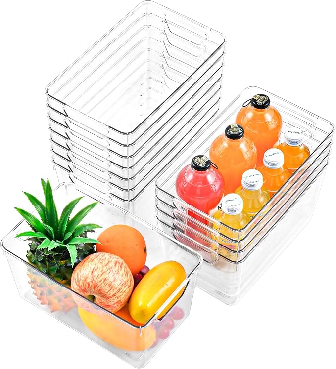 12 Pack Middle Organizers and Storage, Pantry Organization and Storage Bins by Freebat