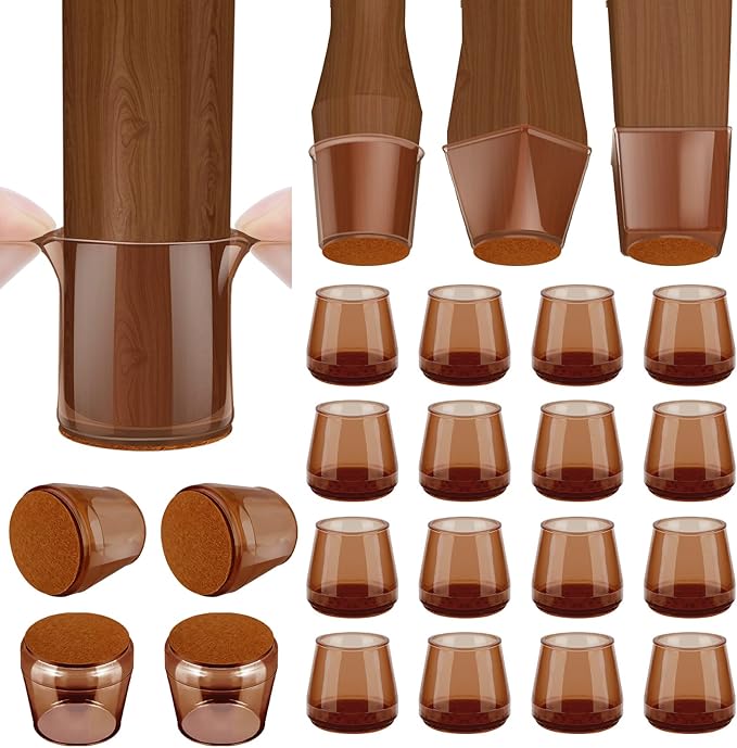 BALEINE 16 Pack Silicone Chair Leg Floor Protectors, Stool Leg Protectors Cap by BALEINE