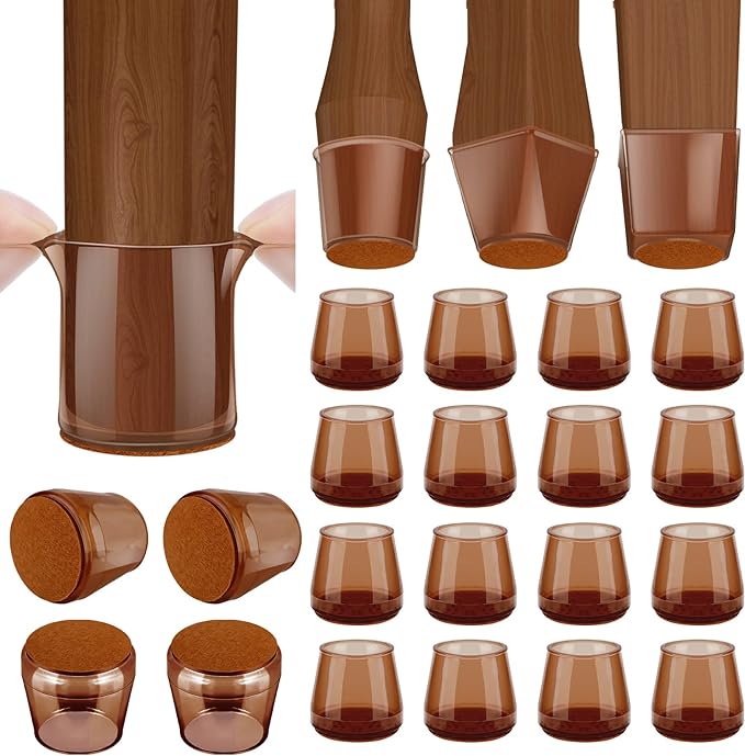 BALEINE 16 Pack Silicone Chair Leg Floor Protectors, Stool Leg Protectors Cap by BALEINE