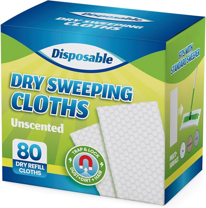 Dry Sweeping Cloths Disposable Mop Refills Floor Dust Mop Pad, Floor Cloth by PEACHICHA