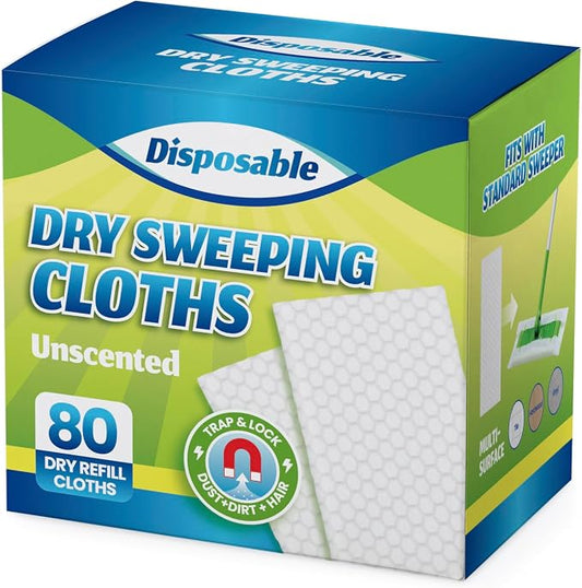 Dry Sweeping Cloths Disposable Mop Refills Floor Dust Mop Pad, Floor Cloth by PEACHICHA