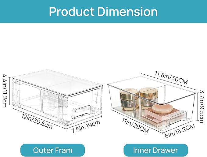 Vtopmart 8 Pack Stackable Storage Drawers, Easily Assemble Containers - Image 3