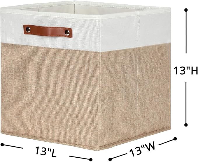 HNZIGE Fabric Baskets for Organizing 13x13 Storage Cubes, Cloth Storage Bins - Image 2