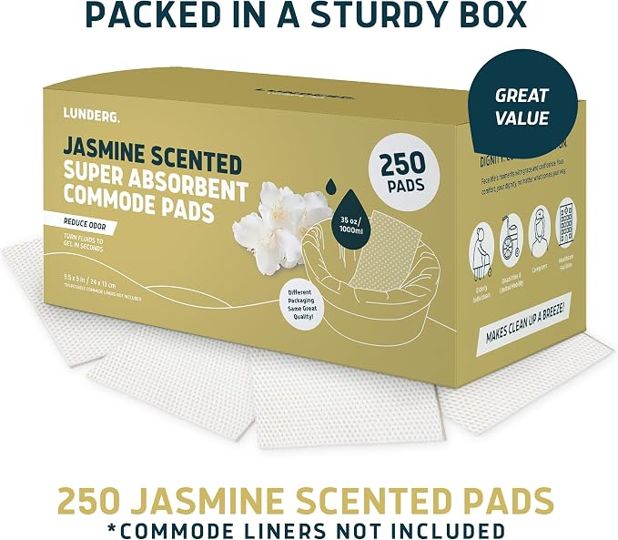 Lunderg Jasmine Scented Super Absorbent Commode Pads - Image 4