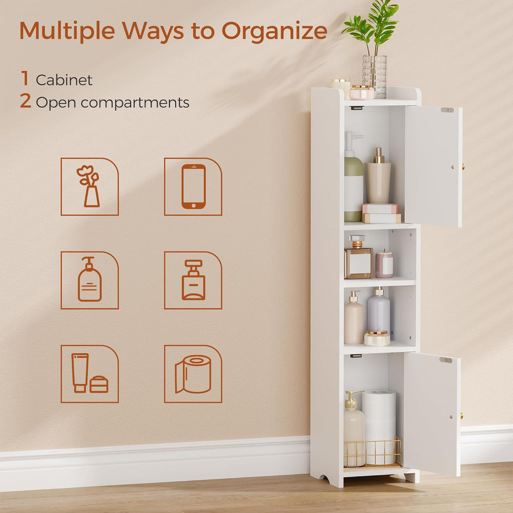 ANWBROAD Slim Bathroom Storage Cabinet with 2 Doors and Adjustable Shelf