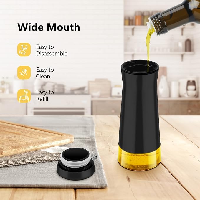Aelga Black Oil And Vinegar Dispenser Set - Image 3