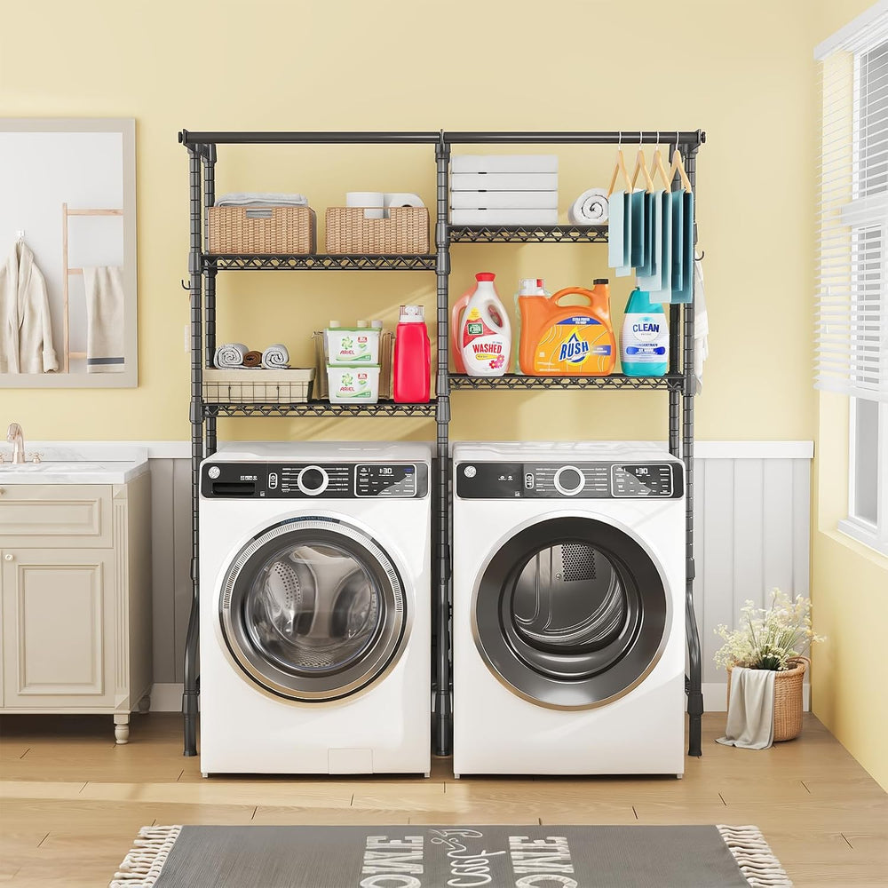 ULIFHOME U14 Medium Over the Washer and Dryer Shelves, 4 Tiers Laundry Room S...