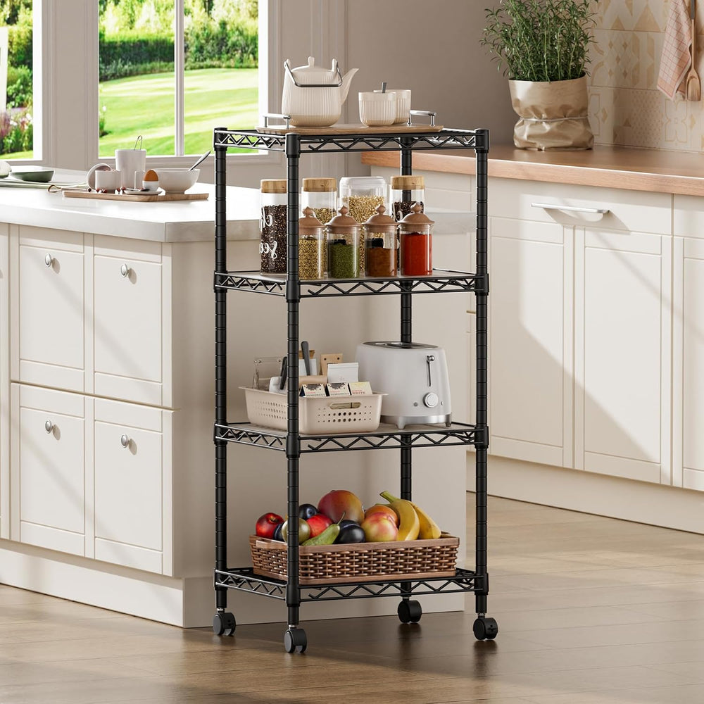 SINGAYE 4 Small Shelves Storage Shelf Wire Shelving Unit Metal Shelf Adjustab...