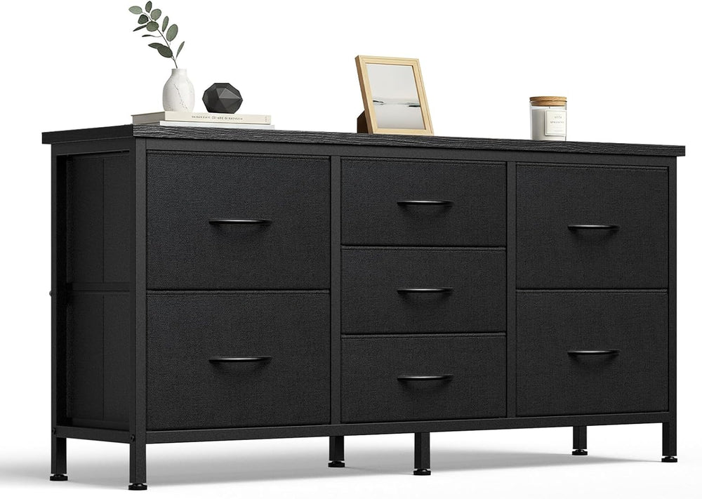 DUMOS 7 Drawer Fabric Dresser, Clothes Organizer Storage Tower for Bedroom