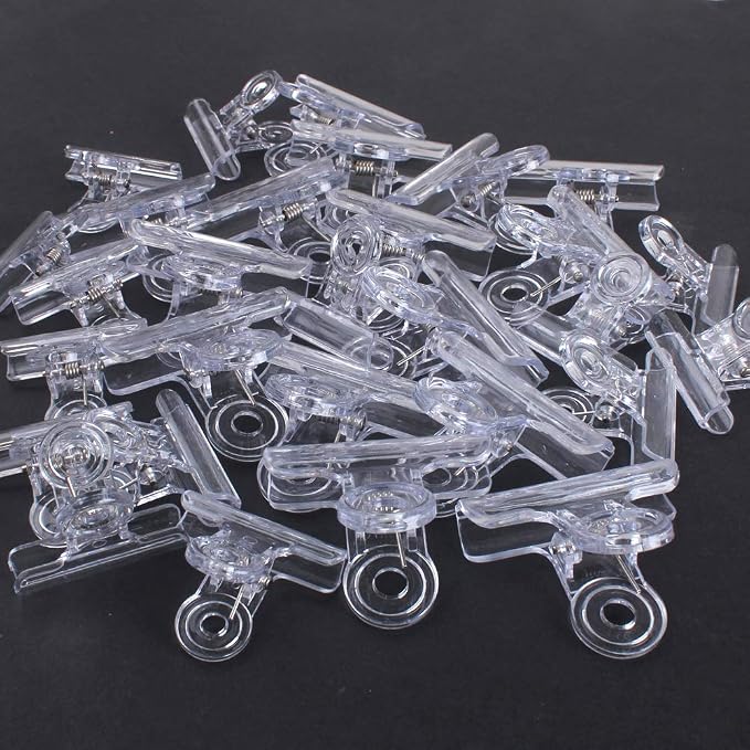 30 Pack Plastic Clear Clips Clamps, 1-1/2 Inch and 2 Inch Sizes - Image 7