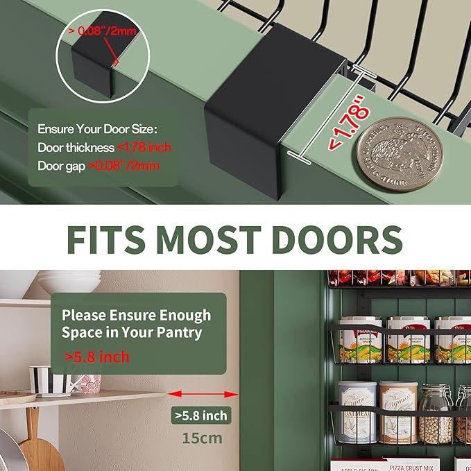 Over The Door Organizer，8-Tier Over The Door Pantry Organizer - Image 5