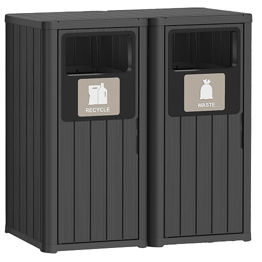 Outdoor Trash Can, Waterproof Resin Garbage Can Indoor and Outdoor Use by LHBGO