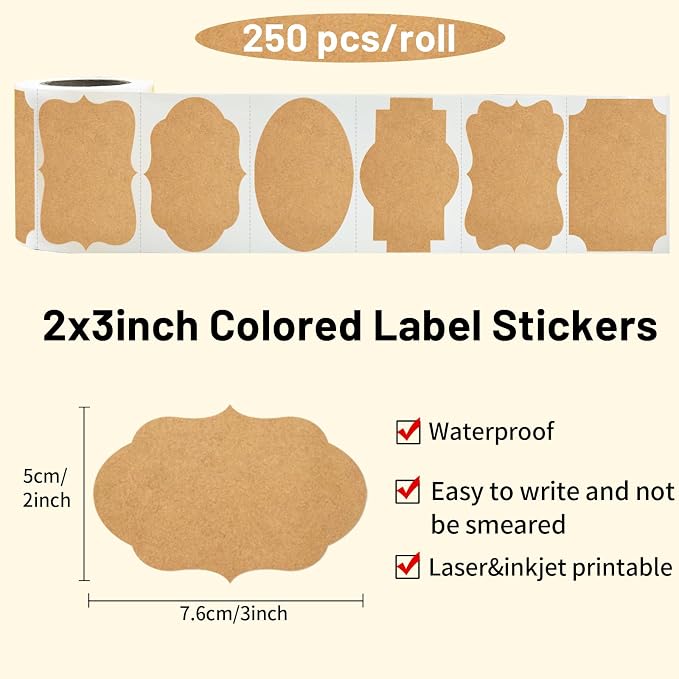 Dark Kraft Labels Stickers - Image 2
