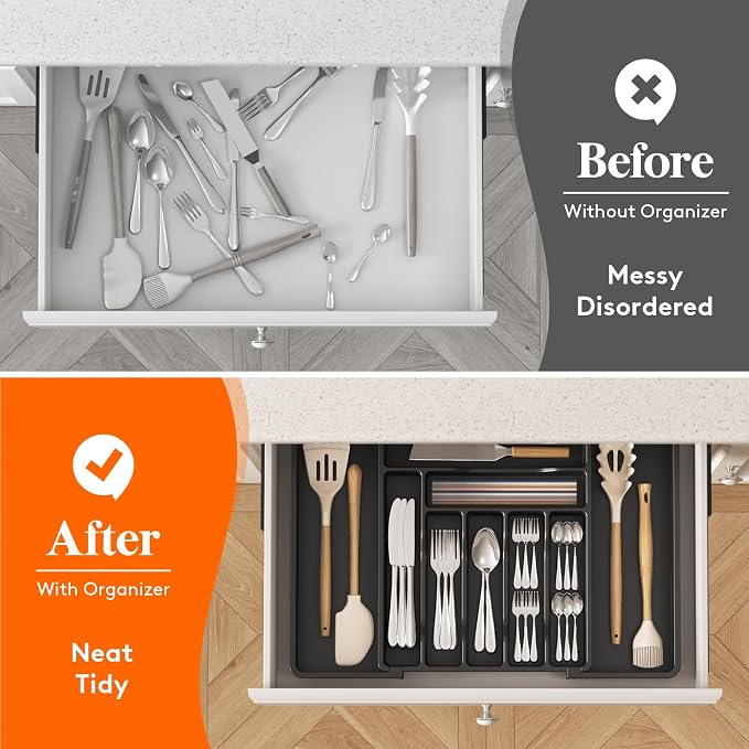 Lifewit Silverware Drawer Organizer, Expandable Utensil Organizer - Image 6