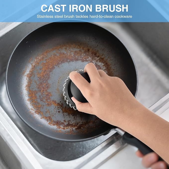 Cast Iron Scrubber Cleaner, Chainmail Scrubber - Image 2