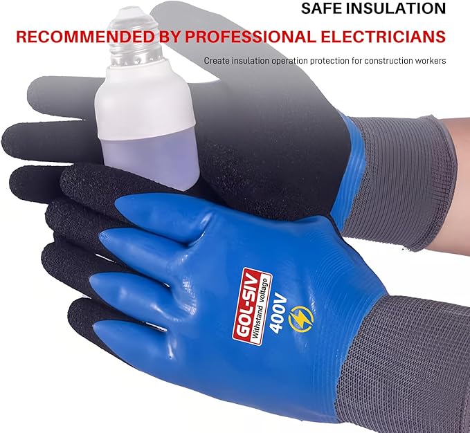 Double Insulated Electrical Gloves, 400V Low Voltage Electrician Safety Gloves - Image 3