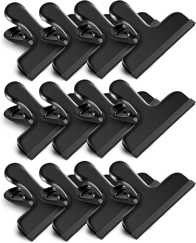 HOUSE AGAIN 12 Pack Stainless Steel Chip Bag Clips Covered by HOUSEAGAIN