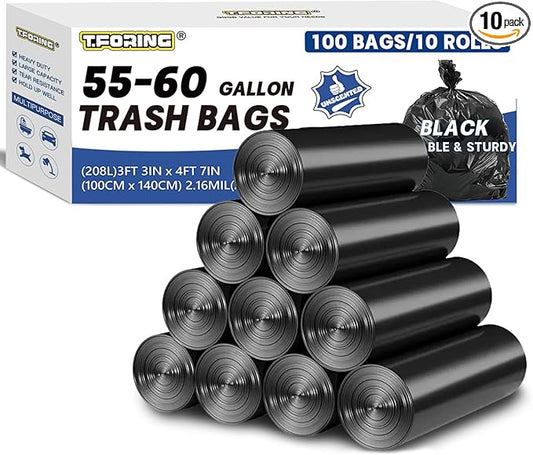 55-60 Gallon Trash Bags Heavy Duty 2.1 Mil by TFORING%C2%AE