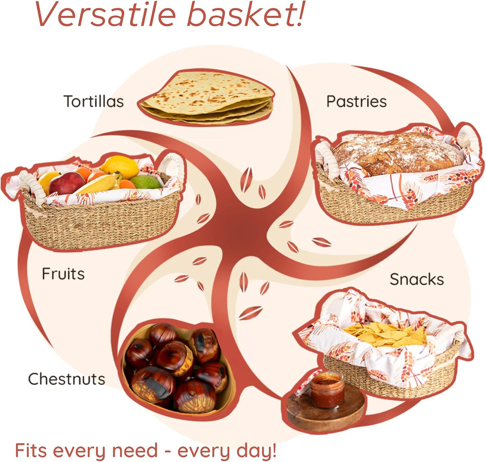 Vivi's Bread Warmer Basket with Stone | and Cotton Towel | for Sourdough ...
