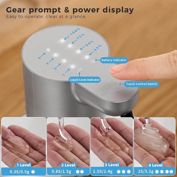 Automatic Liquid Soap Dispenser, 17oz/500ml Touchless Rechargeable - Image 4