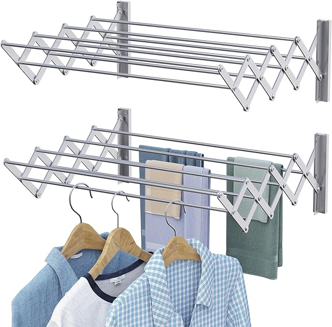 X-cosrack Wall Mounted Clothes Drying Rack, 31.9" Wide Large Rustproof by X-cosrack