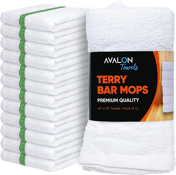 Avalon Towels Terry Bar Mop Towels Size 16"x19" – Absorbent and Durable by AvalonTowels
